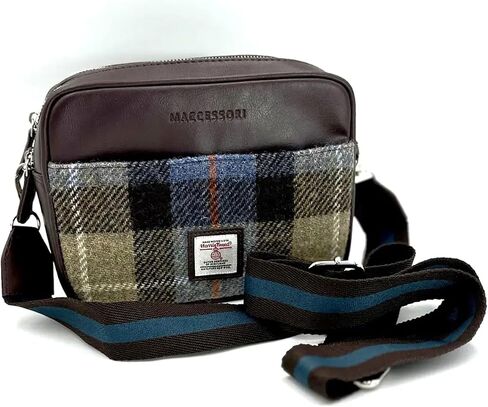 Authentic Harris Tweed Camera Bag Vegan Leather Crossbody Clutch, Dimensions: 9.05"x6.29"x3.93" in Saudi Arabia
