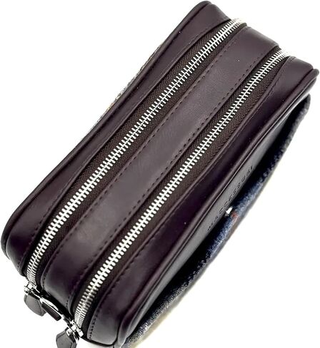 Authentic Harris Tweed Camera Bag Vegan Leather Crossbody Clutch, Dimensions: 9.05"x6.29"x3.93" in Saudi Arabia