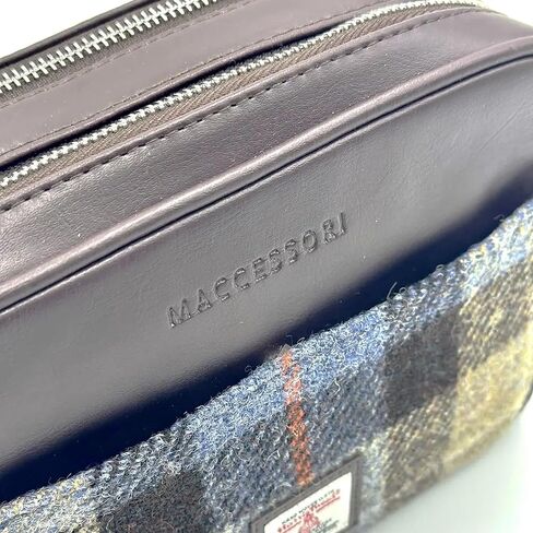 Authentic Harris Tweed Camera Bag Vegan Leather Crossbody Clutch, Dimensions: 9.05"x6.29"x3.93" in Saudi Arabia