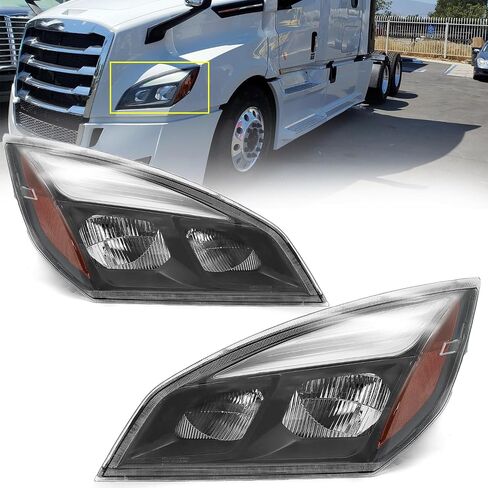 Headlights Assembly Fit for 2018-2024 Freightliner Cascadia, Headlamps Head Light Lamp W/Bulbs Housing Driver Left Passenger Right Side in Saudi Arabia