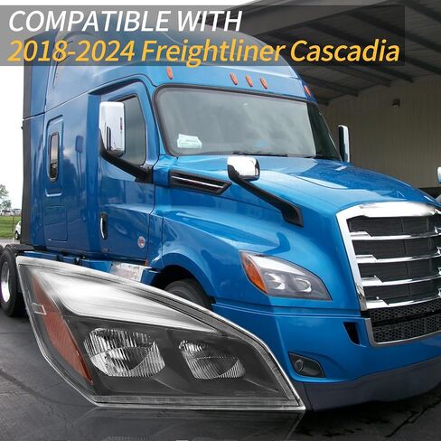 Headlights Assembly Fit for 2018-2024 Freightliner Cascadia, Headlamps Head Light Lamp W/Bulbs Housing Driver Left Passenger Right Side in Saudi Arabia
