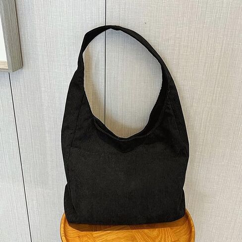 Fashion Corduroy Tote Bag for Women, Large Capacity Shoulder Bag, Solid Color Casual Handbag with Pockets in Saudi Arabia