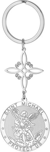 TEAMER Saint Michael Witch Knot Keychain The Great Protector Archangel Amulet Keychain Double Amulet Protection Jewelry in Saudi Arabia