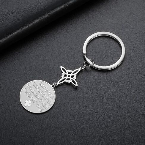 TEAMER Saint Michael Witch Knot Keychain The Great Protector Archangel Amulet Keychain Double Amulet Protection Jewelry in Saudi Arabia