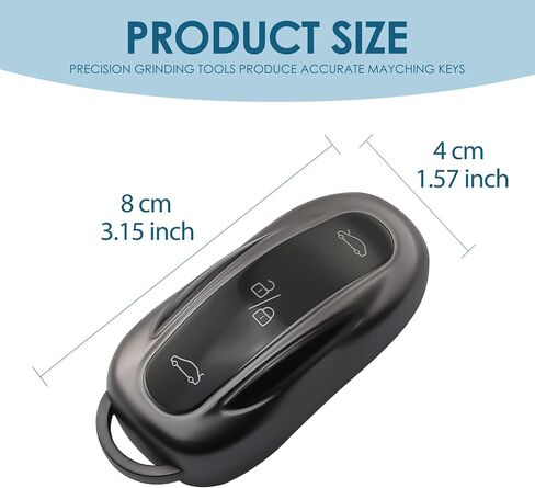 for Tesla Key Fob Cover, TPU Key Case, with Keychain, Compatible with Model 3/Y/S in Saudi Arabia