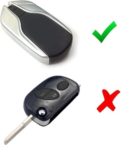 iJDMTOY Chrome Finish Black TPU Key Fob Protective Cover Case Compatible with Maserati 2013-up Quattroporte, Ghibli, 2017-up Levante in Saudi Arabia