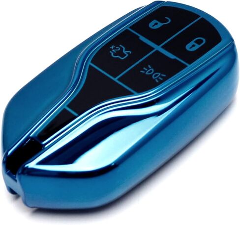 iJDMTOY Chrome Finish Black TPU Key Fob Protective Cover Case Compatible with Maserati 2013-up Quattroporte, Ghibli, 2017-up Levante in Saudi Arabia