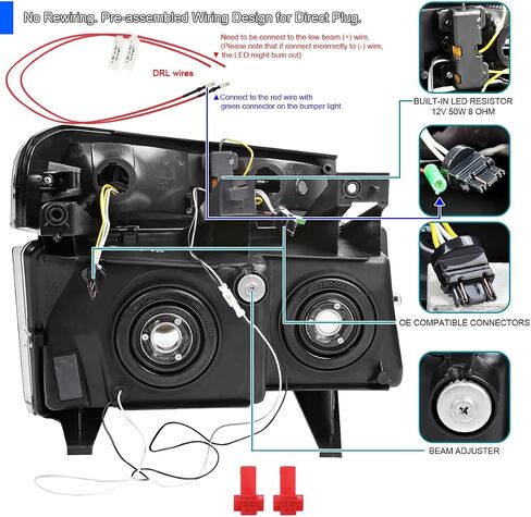 SPEC-D ضبط المصابيح الأمامية السوداء + أضواء الزاوية مع أنبوب LED متوافق مع 2004-2012 تشيفي كولورادو، جي إم سي كانيون يسار + مجموعة مصابيح الرأس اليمنى in Saudi Arabia