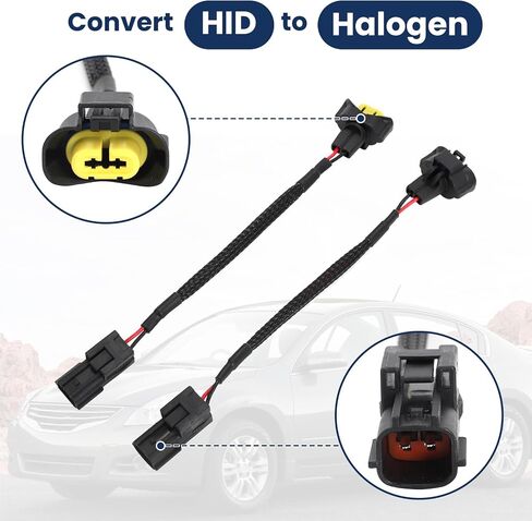 AUTOVIC 2pcs Headlight Wiring Harness Socket Adapter Connector for Nissan Maxima Altima Rogue Low Beam 2007-2014 HID Wiring to Halogen in Saudi Arabia