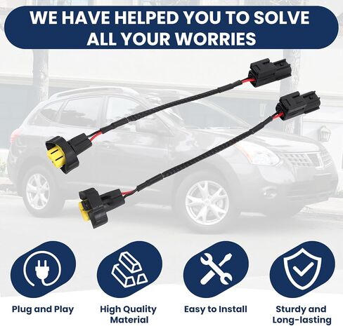 AUTOVIC 2pcs Headlight Wiring Harness Socket Adapter Connector for Nissan Maxima Altima Rogue Low Beam 2007-2014 HID Wiring to Halogen in Saudi Arabia