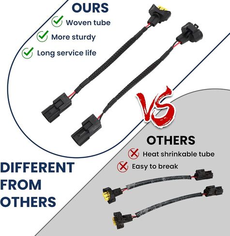 AUTOVIC 2pcs Headlight Wiring Harness Socket Adapter Connector for Nissan Maxima Altima Rogue Low Beam 2007-2014 HID Wiring to Halogen in Saudi Arabia