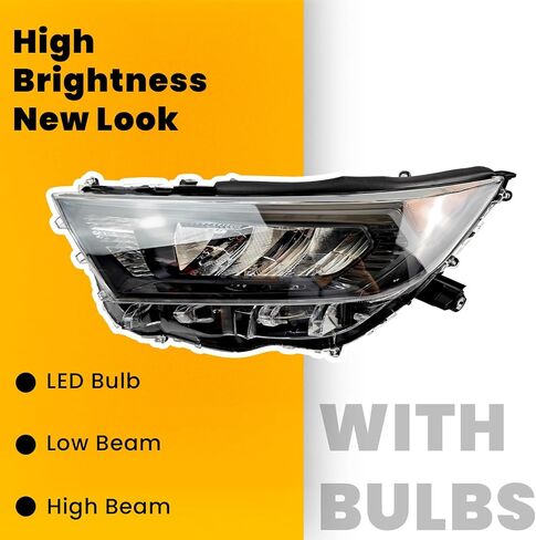 Headlights Replacement for 2019-2022 Toyota RAV4 LE XLE, Headlight Clear Lens Right Passenger Side Front Head Light Headlamp Replacement for 2019 2020 2021 2022 Toyota RAV4 LE XLE in Saudi Arabia