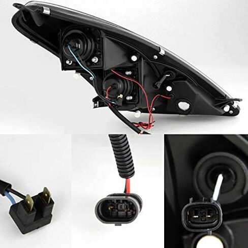 AKKON - For Toyota Celica Black Bezel Dual Halo Projector DRL LED Headlights Driver/Passenger Replacement Lamps in Kuwait