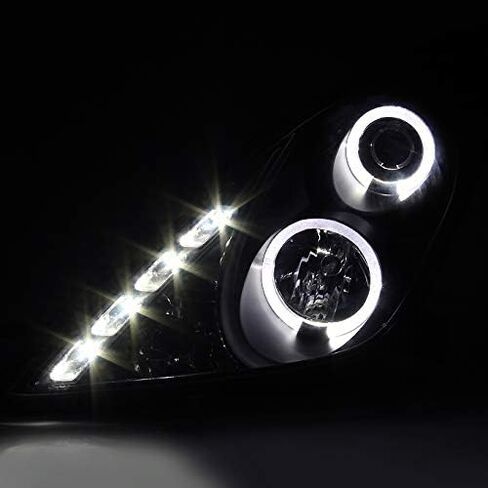 AKKON - For Toyota Celica Black Bezel Dual Halo Projector DRL LED Headlights Driver/Passenger Replacement Lamps in Kuwait
