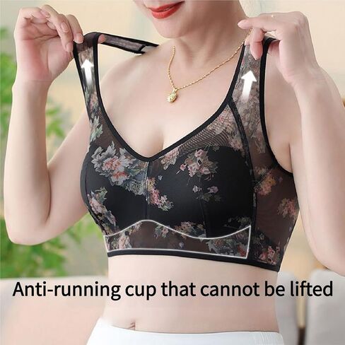 Ellebloam - Ice Silk Lace Everyday Cooling Comfort Bra,Elle Bloam Bras for Senior Women,Lace Buttonless Comfortable Bra in Saudi Arabia