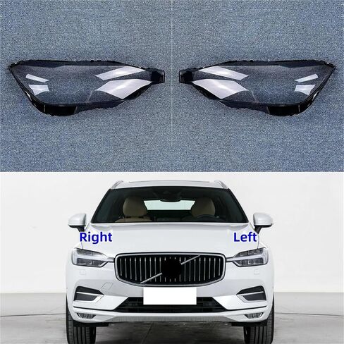 متوافق ل فولفو XC60 2018 2019 2020 2021 2022 سيارة عدسة المصباح الأمامي غطاء كشافات عاكس الضوء الجبهة غطاء خفيف قذيفة (1 قطعة الجانب الأيسر) in Kuwait
