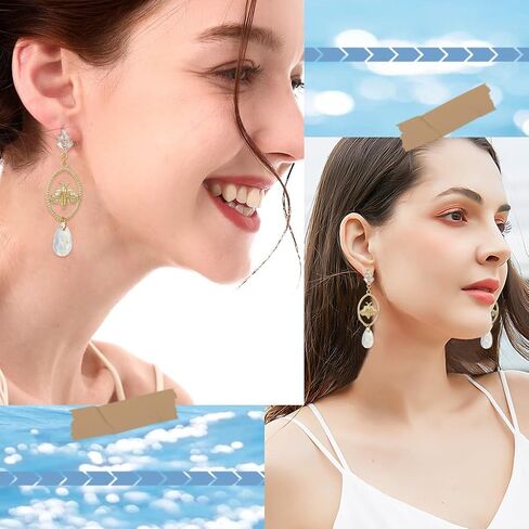 Beebeecraft 1 صندوق 12 قطعة 2 أنماط زهرة مسمار النتائج 18K الذهب مطلي مكعب زركونيا كريستال زهر ورقة أقراط ترصيع مع حلقة متدلية وصواميل الأذن لصنع المجوهرات القرط النتائج in Saudi Arabia