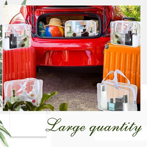 Kacctyen 24 Pcs Large Storage Bags, Reusable PVC Clear Makeup Bag Bulk Waterproof PVC Clear Plastic Toiletry Bag Organizing Cosmetic Clothes Tote Pouch for Travel Women Men(White) in Saudi Arabia