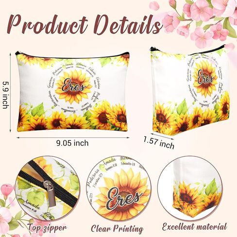 Kacctyen 24 Pcs Spanish Christian Cosmetic Bags Bulk Mother's Day Church Gifts Spanish Christian Gifts for Women Bible Verse Pencil Pouch Makeup Bag Regalos Religiosos Para Mujer (Classic Style) in Kuwait
