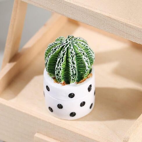 4PCS Cartoon Cute Artificial Plants Artificial Resin Cactus Potted Ornaments Home Tabletop Ornaments Office Desktop Decor in Saudi Arabia