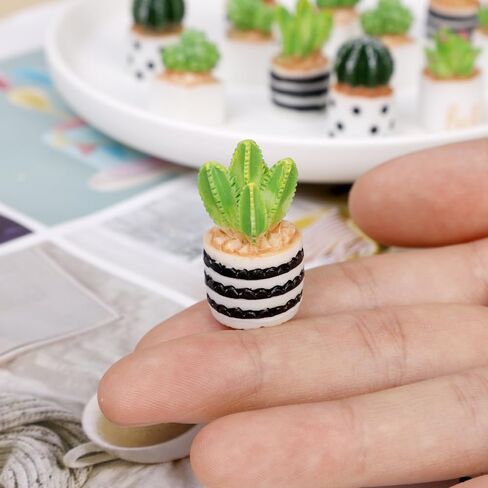 4PCS Cartoon Cute Artificial Plants Artificial Resin Cactus Potted Ornaments Home Tabletop Ornaments Office Desktop Decor in Saudi Arabia