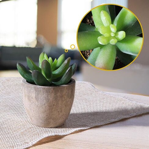 Ounona 3pcs Artificial Succulent Plants Set with Pots - Realistic Faux Mini Succulents for Home, Office, and Aesthetic Decor - Perfect for Desk, Living Room, and Bathroom in Saudi Arabia