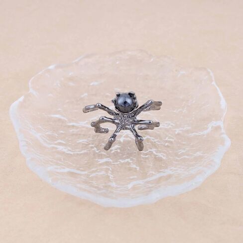Gothic Moonstone Spider Ring Halloween Spider Ring Black Spider Finger Ring Big Spider Open Ring Adjustable Spider Statement Ring Jewelry for Women in Saudi Arabia