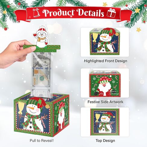 ysmile Christmas Money Box for Cash Gift, Surprise Pull Money Box for Kid Adult, Holiday Xmas Funny Gift Box in Kuwait