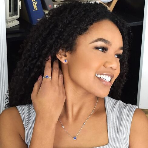 بوسطن خليج الماس 925 الفضة الاسترليني جوهرة الأحجار الكريمة حبل هالو سوليتير أقراط in Kuwait