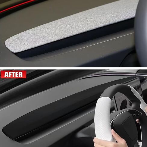 غطاء لوحة القيادة لسيارة Tesla Model Y Juniper 2025 2026 Model 3 Highland 2024 غطاء لوحة القيادة الداخلية غطاء لوحة التحكم المركزية لوحة التفاف التصميم ملحقات الديكور لطراز Telsa 3/Y in Kuwait