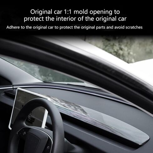 غطاء لوحة القيادة لسيارة Tesla Model Y Juniper 2025 2026 Model 3 Highland 2024 غطاء لوحة القيادة الداخلية غطاء لوحة التحكم المركزية لوحة التفاف التصميم ملحقات الديكور لطراز Telsa 3/Y in Kuwait