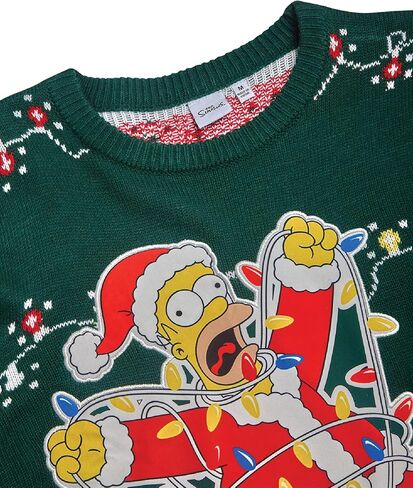 The Simpsons Men's Ugly Christmas Sweater - Homer Simpson Crewneck Pullover Sweatshirt - Cute Holiday Sweaters for Men (S-XL) in Kuwait