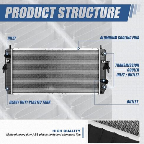 Auto Dynasty Radiator Compatible with 2009-2011 Buick Lucerne 3.9L, DPI 13267 Factory Style 1-Row Cooling Radiator, Aluminum Core in Saudi Arabia