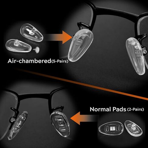 طقم إصلاح وسادات الأنف للنظارات، TEKPREM 24 زوجًا من وسادات الأنف لنظارات العين مع 6 أنواع مختلفة من البراغي في وسادات الأنف المصنوعة من السيليكون، ومسامير، ومفكات وقماش للنظارات الشمسية ونظارات الأطفال in Kuwait