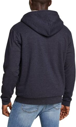 سترة Eddie Bauer الرجالية ذات القلنسوة Cascade Fleece بسحاب كامل ومبطنة بالشيرلينغ الصناعي، Midnight Htr، X-Large in Saudi Arabia