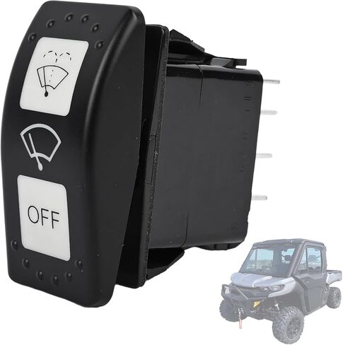 Windshield Wiper Control Switch Compatible with Can-Am Defender HD10 HD8 Maverick X3 2016 2017 2018 2019 2020 2021 2022 2023 Replace 710004941 7 Pin (ON)-ON-Off Wiper Washer Switch in Saudi Arabia