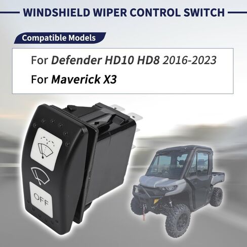 Windshield Wiper Control Switch Compatible with Can-Am Defender HD10 HD8 Maverick X3 2016 2017 2018 2019 2020 2021 2022 2023 Replace 710004941 7 Pin (ON)-ON-Off Wiper Washer Switch in Saudi Arabia