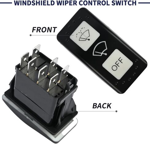 Windshield Wiper Control Switch Compatible with Can-Am Defender HD10 HD8 Maverick X3 2016 2017 2018 2019 2020 2021 2022 2023 Replace 710004941 7 Pin (ON)-ON-Off Wiper Washer Switch in Saudi Arabia