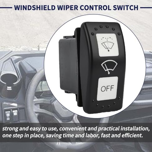 Windshield Wiper Control Switch Compatible with Can-Am Defender HD10 HD8 Maverick X3 2016 2017 2018 2019 2020 2021 2022 2023 Replace 710004941 7 Pin (ON)-ON-Off Wiper Washer Switch in Saudi Arabia