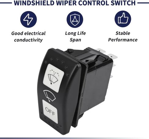 Windshield Wiper Control Switch Compatible with Can-Am Defender HD10 HD8 Maverick X3 2016 2017 2018 2019 2020 2021 2022 2023 Replace 710004941 7 Pin (ON)-ON-Off Wiper Washer Switch in Saudi Arabia
