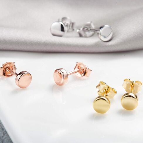 S.Leaf Sterling Silver Stud Earrings for Women Gold Plated Tiny Dot Square Star Heart Earrings Dainty Simple Earrings for Women (E_Square_Gold) in Kuwait