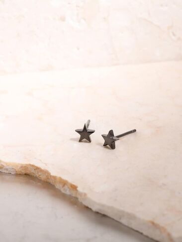 S.Leaf Sterling Silver Stud Earrings for Women Gold Plated Tiny Dot Square Star Heart Earrings Dainty Simple Earrings for Women (E_Square_Gold) in Kuwait