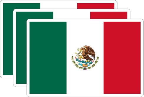 ملصق سيارة العلم المكسيكي - 3 عبوات مقاس 4 × 6 بوصات ملصق فينيل شعار النسر المكسيكي، ملصقات مقاومة للماء لنافذة السيارة وممتص الصدمات للكمبيوتر المحمول in Saudi Arabia