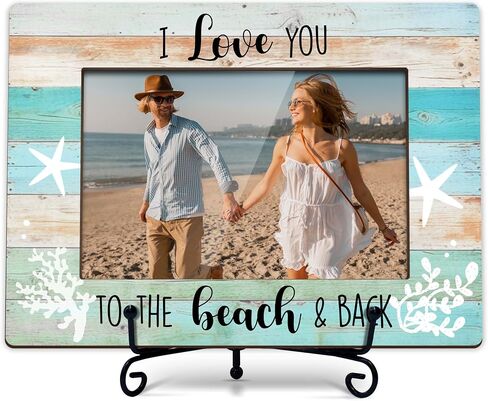 Beach Picture Frame, Wedding Gift, Couple Photo Frame, Beach Travel Honeymoon Picture Frames 4X6 In, Engagement Gifts for Couples, Newlyweds -B01 in Saudi Arabia
