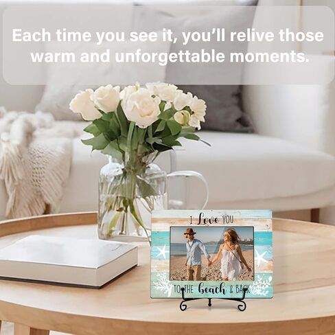 Beach Picture Frame, Wedding Gift, Couple Photo Frame, Beach Travel Honeymoon Picture Frames 4X6 In, Engagement Gifts for Couples, Newlyweds -B01 in Saudi Arabia