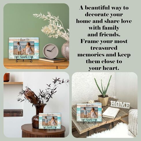 Beach Picture Frame, Wedding Gift, Couple Photo Frame, Beach Travel Honeymoon Picture Frames 4X6 In, Engagement Gifts for Couples, Newlyweds -B01 in Saudi Arabia