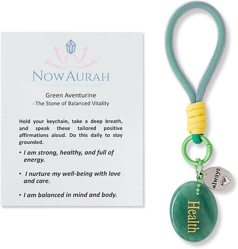 7.8" Inspirational Crystal Keychain - Anxiety Relief Healing Stone with Affirmation Card, Thoughtful Gift for Women in Saudi Arabia