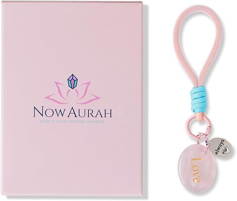 سلسلة مفاتيح كريستال ملهمة مقاس 7.8 سم - حجر علاج لتخفيف القلق مع بطاقة تأكيد، هدية مدروسة للنساء in Kuwait