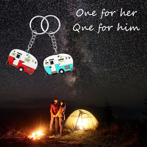 2 Pcs RV Camper Keychain, Camper Keyring Accessories Trailers Retro Camping Car Keychain for Camping Decor RV Travel Trip Souvenirs in Saudi Arabia