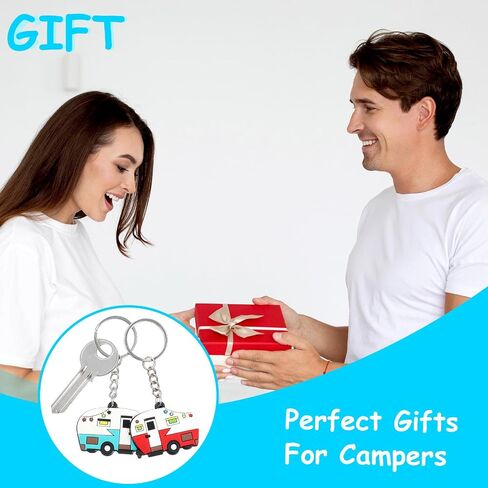 2 Pcs RV Camper Keychain, Camper Keyring Accessories Trailers Retro Camping Car Keychain for Camping Decor RV Travel Trip Souvenirs in Saudi Arabia